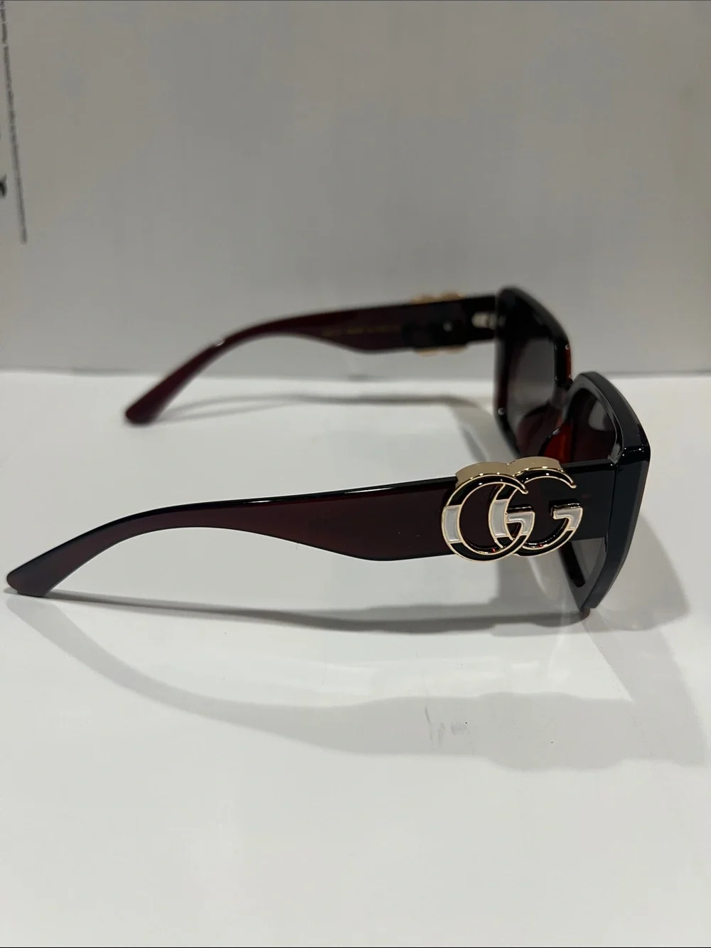 Gucci  Oversized Square Sunglasses in Burgundy and Black with Gradient Lens’s